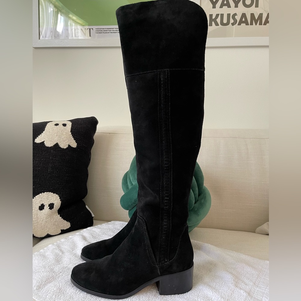 Vince Camuto women’s black suede over the knee boots